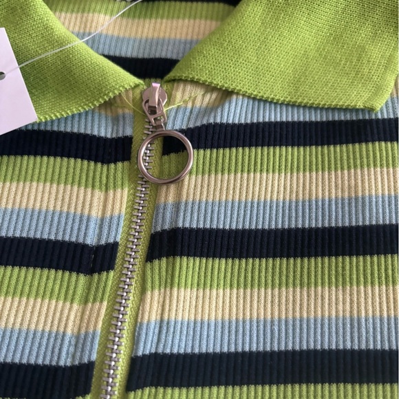 Rue2 Polo Shirt - Green and Black Stripes - Picture 6 of 7